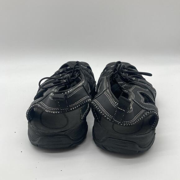 Mens Size 11 Sketchers Tresman Outseen Slip-On Canvas Fisherman Black Sandals - Picture 7 of 8